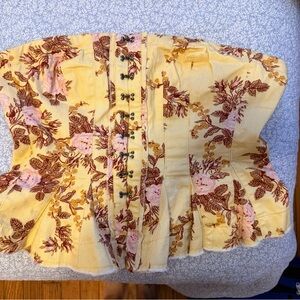 Free People Yellow Floral Top